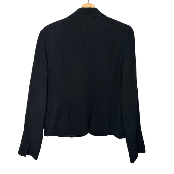 Lafayette 148 New York Blazer Jacket Tailored Black 2 Button Collared - Picture 3 of 7